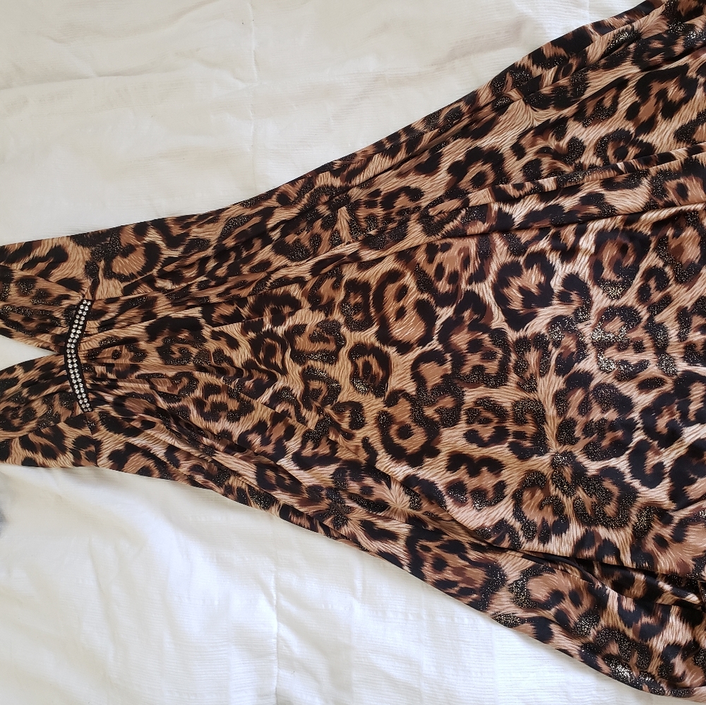 Animal print halter dress